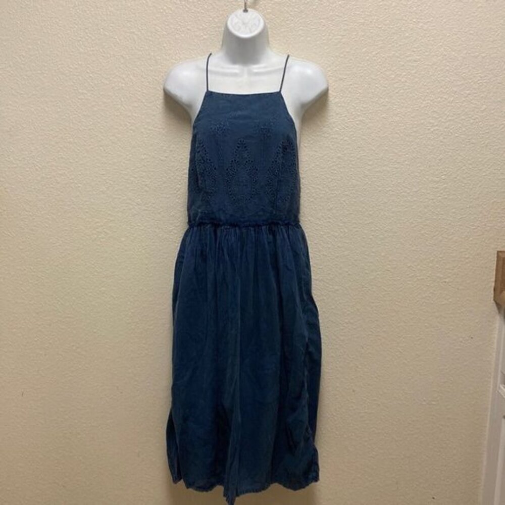 Lucky Brand Eyelet Bin Midi Dress Medium